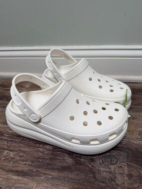 Crocs White Crush Platform Clogs